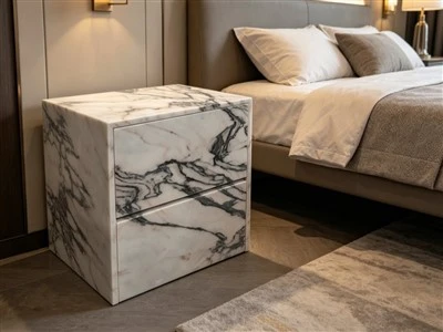 Table de chevet alto Calacatta