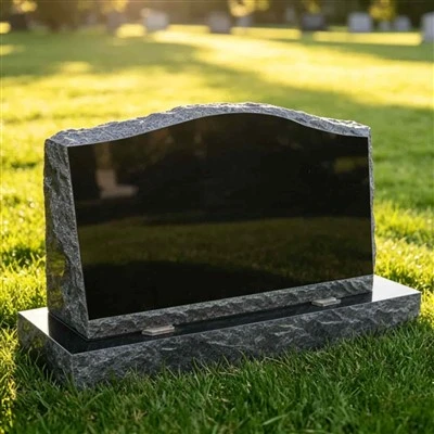 Pierre tombale en granit noir Slant Moument