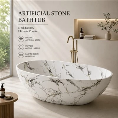 Baignoire en pierre artificielle