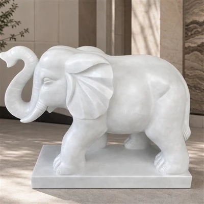 Sculpture d'éléphant en marbre