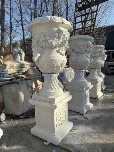 Pots de jardin en marbre